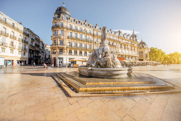 Montpellier city in France stock photo