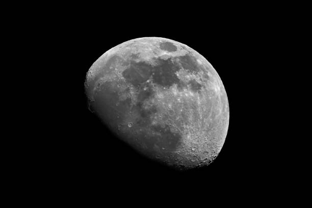 moon in black and white - moon b&w imagens e fotografias de stock