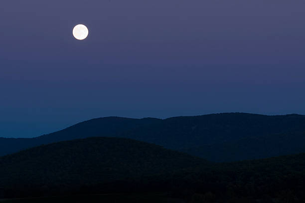 Moon Rise Over Mountains stock photo