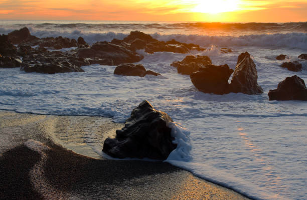 Moonstone Beach California Sunset stock photo