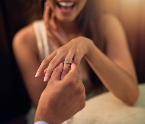 More than a proposal, it's a life long promise Cropped shot of a woman wearing an engagement after getting proposed to fiancé stock pictures, royalty-free photos & images