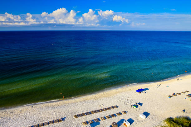 Morning at Gulf of Mexico in Panama City Beach stock photo