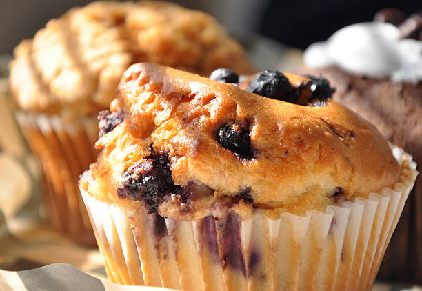 Morning muffins stock photo