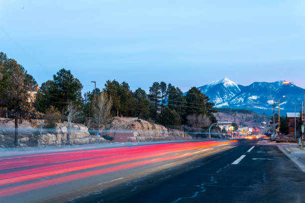 Morning traffic in Flagstaff, Arizona Morning traffic in Flagstaff, Arizona, USA flagstaff arizona stock pictures, royalty-free photos & images