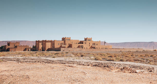 morocco arid landscape - marrakech desert imagens e fotografias de stock