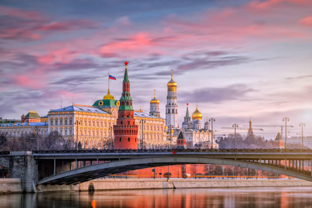 Moscow Kremlin in the morning stock photo