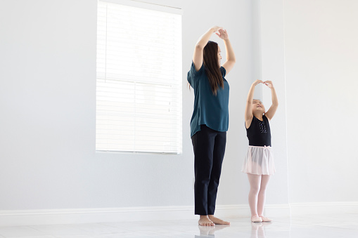Mother teaching her Daughter ballet