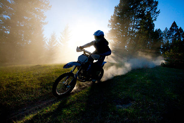 Motocross Dirt Bike Trail Rider stock photo