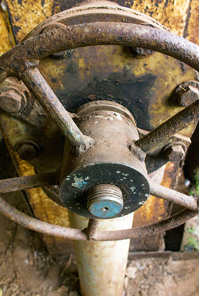 Motor Room Wheel Closeup stock photo