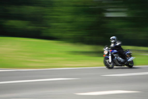 Motorbike in Motion stock photo