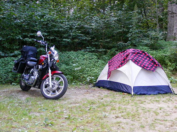 Motorcycle Camping stock photo