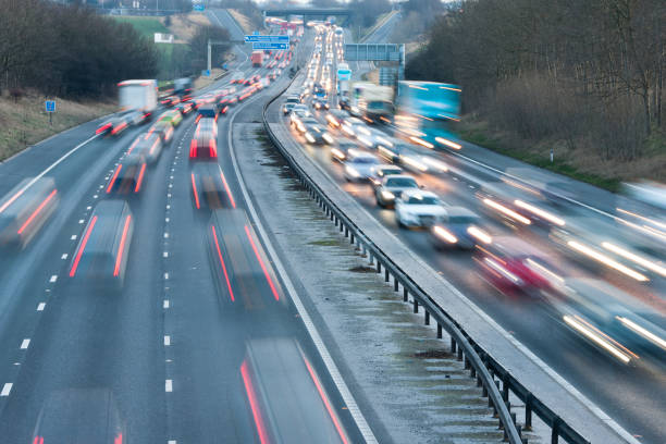 Motorway Traffic Heavy traffic on the M6 motorway in North West EnglandRelated images: cheshire england stock pictures, royalty-free photos & images
