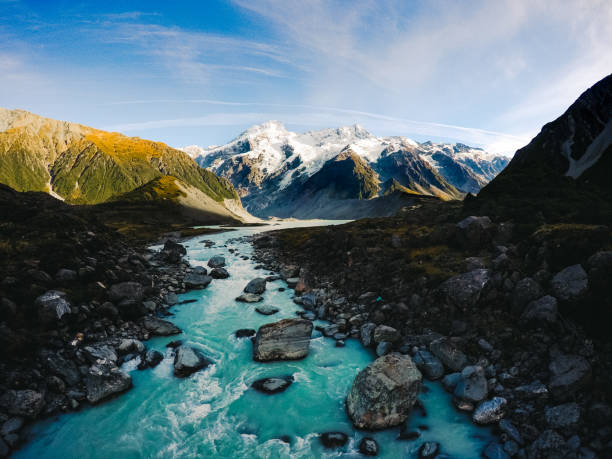 Mount Cook Mount Cook looking beautiful just after sunrise new zealand stock pictures, royalty-free photos & images