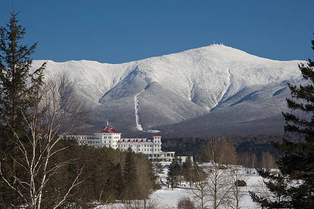 Mount Washington in Winter stock photo
