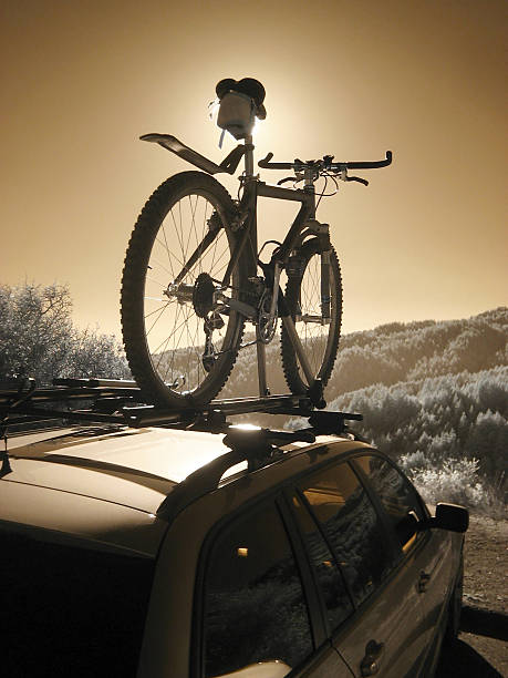 Mountain Bike on Car Rack stock photo