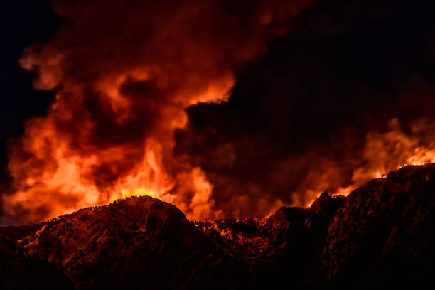 Mountain Burning Inside stock photo