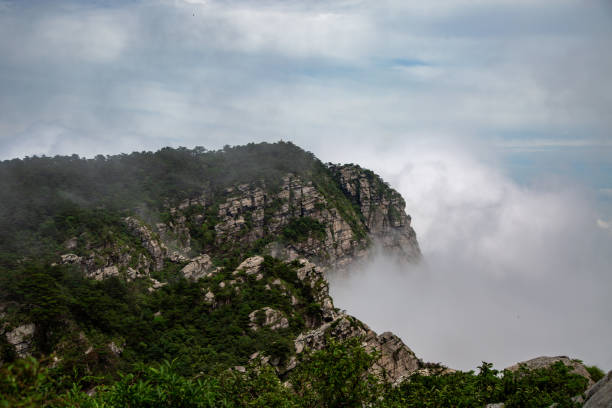 Mountain in the cloud and mist stock photo