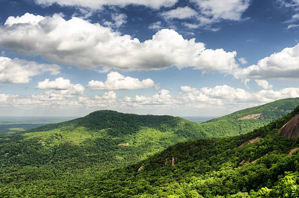 Mountain view from the top of Chimney rock state park stock photo