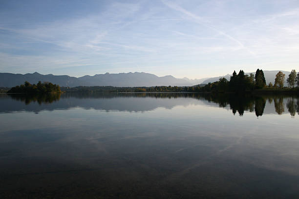 mountain view staffelsee in bavaria lake staffelsee stock pictures, royalty-free photos & images