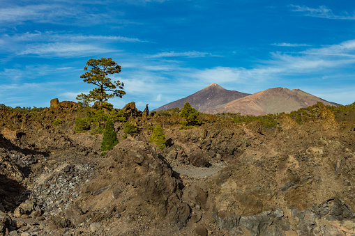 Mountains And Lava Fields Around Volcano Teide Partly ...