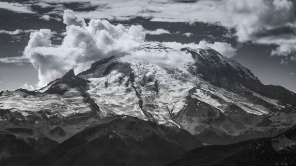 Mountains In Black And White stock photo