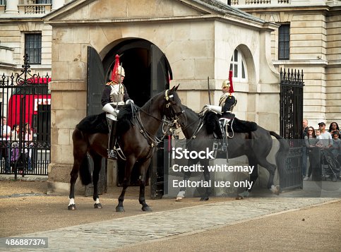istock Mounted sentries, Horse Guards Parade 486887374