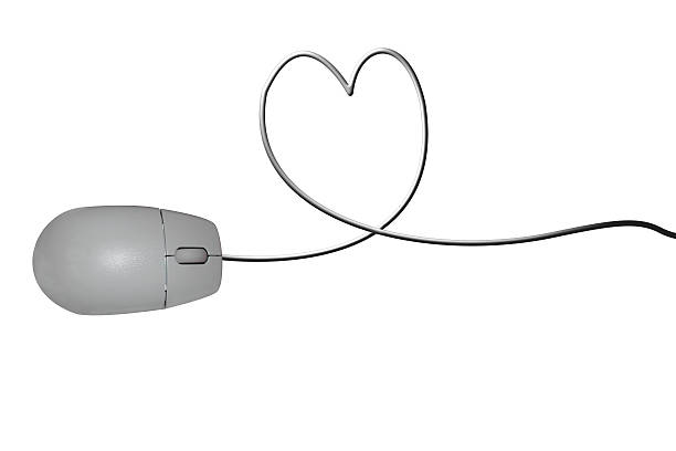 Mouse with a love heart stock photo