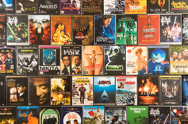 DVD movie collection, studio shot "Samsun, Turkey - October 31, 2011: A colorful original DVD movie collection. Mostly region 2. The original DVDs come mostly from the Turkey-Istanbul and Europe market." dvd stock pictures, royalty-free photos & images