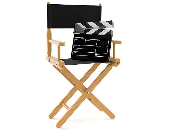 Movie director chair Movie director chair with clapboard isolated on white background director stock pictures, royalty-free photos & images