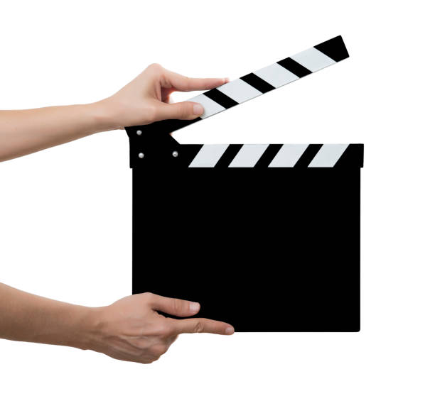 Movie Slate board in hand isolated Movie Slate board in hand isolated film slate photos stock pictures, royalty-free photos & images