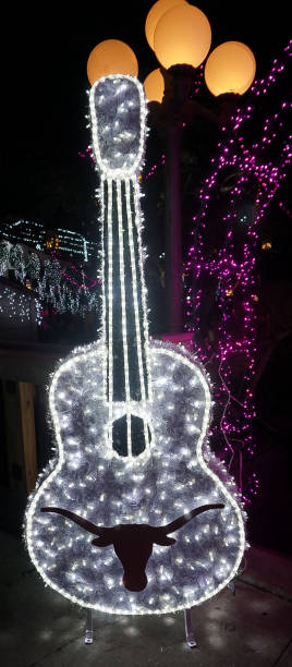 Mozart's Coffee Roasters Holiday Light Show stock photo