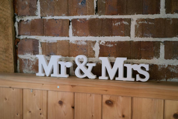 Mr & Mrs sign stock photo