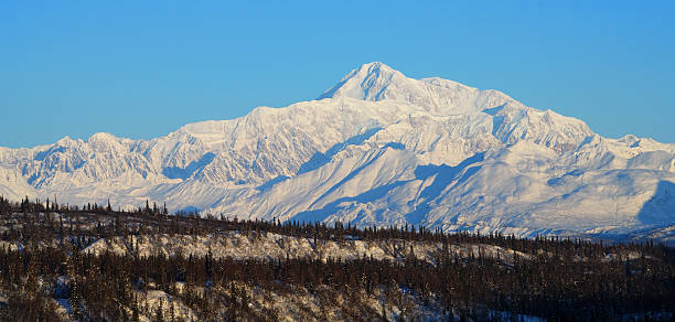 Mt McKinley in Winter - aka Denali stock photo