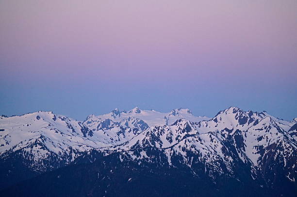 Mt. Olympus Dawn Northwest Washington's Olympic Mountains. olympic national park stock pictures, royalty-free photos & images