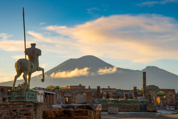 Mt. Vesuvius and Pompeii stock photo