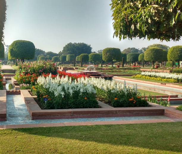 Mughal Garden in Delhi stock photo