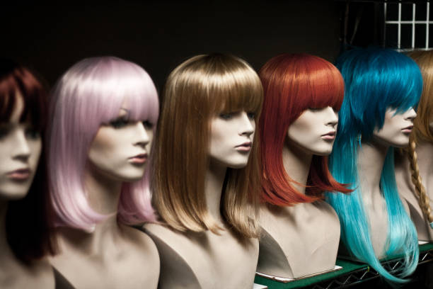 Multicolored Wigs stock photo