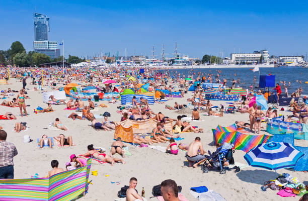 Municipal beach in Gdynia, Poland stock photo