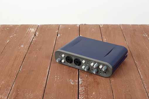 Music And Sound Audio Interface Sound Card Stock Photo - Download Image Now  - iStock