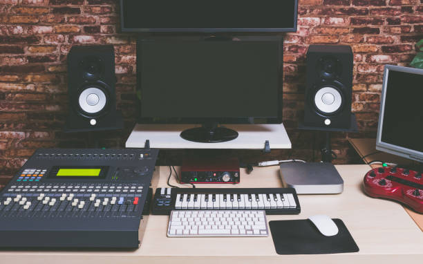 Music Production Equipment In Digital Recording Studio Stock Photo
