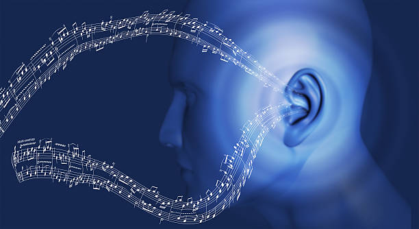 Music to my ears, listening stock photo
