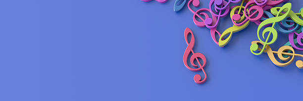 Musical notes background stock photo