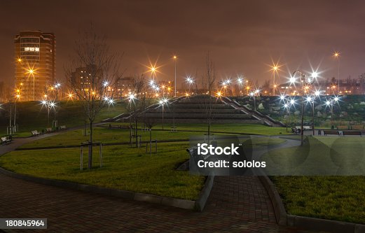 istock Musical park in Donetsk (Ukraine) at night 180845964