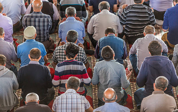 muslim friday mass prayer in turkey - salah stok fotoğraflar ve resimler
