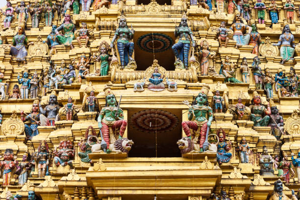 Muthumariamman Temple in Matale Muthumariamman Temple Kovil relief decor. Muthumariamman is a hindu temple dedicated to Mariamman goddess in Matale, Sri Lanka mariam usman stock pictures, royalty-free photos & images