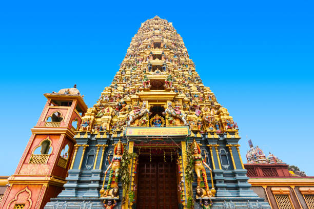 Muthumariamman Temple in Matale Muthumariamman Temple or Arulmigu Sri Muthumari Amman Kovil is a hindu temple dedicated to Mariamman goddess in Matale, Sri Lanka mariam usman stock pictures, royalty-free photos & images