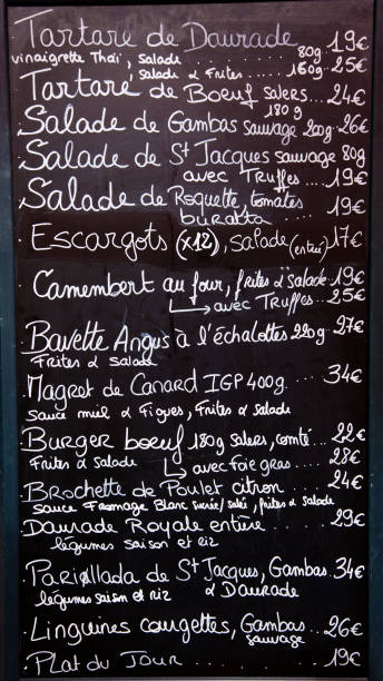 My lunch menu at Saint-Paul-de-Vence stock photo