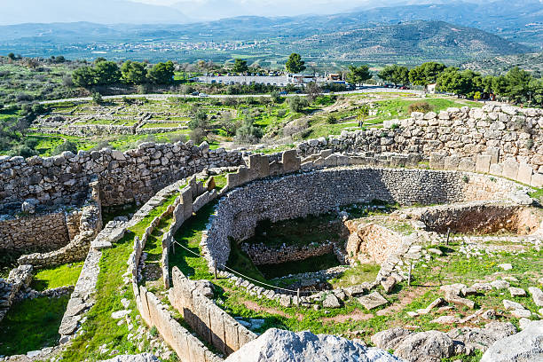Mycenae, archaeological place in Greece A photo of Mycenae, archaeological place at Greece peloponnese stock pictures, royalty-free photos & images