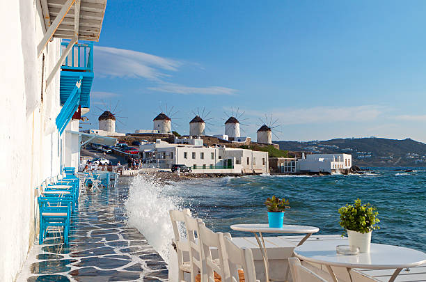 Mykonos island in Greece stock photo