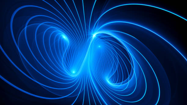 Mysterious electromagnetic field background stock photo